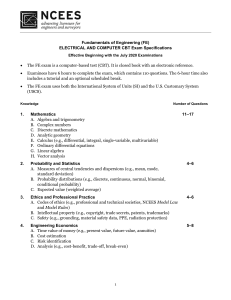 FE Electrical & Computer CBT Exam Specifications