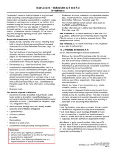 Investment Disclosure Instructions: Schedules A-1 & A-2