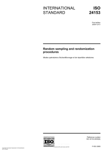 ISO 24153: Random Sampling & Randomization Procedures