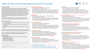 FTI Consulting - MBA Job Opportunities