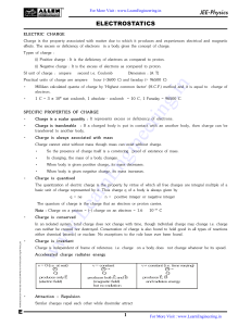 Electrostatics: Electric Charge & Coulomb's Law