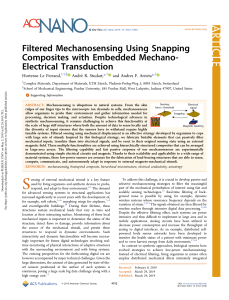 Filtered Mechanosensing Using Snapping Composites with Embedded Mechano-Electrical Transduction