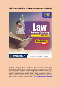 The Ultimate Guide to LLB Entrance Coaching in Mumbai