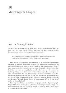 Matchings in Graphs: Bipartite Graphs & Perfect Matchings