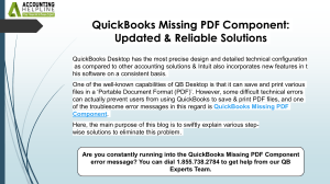 Fix QuickBooks Missing PDF Component Issue: Troubleshooting Guide