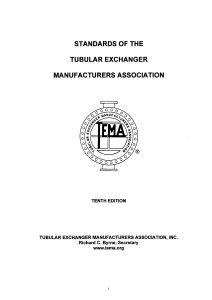 TEMA Tubular Exchanger Standards