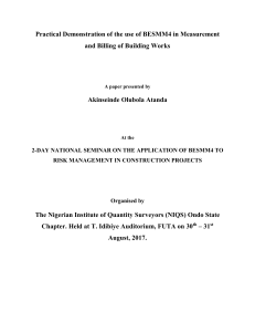 AKINSEINDE PRACTICAL DEMONSTRATION OF BESMM4    FOR MEASUREMENT AND BILLING.