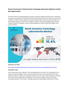 North America Toxicology Laboratories Market Profits Increase in New Regions