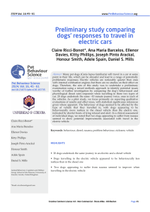 Pet Behaviour Science 2024 - Preliminary study comparing dogs’ responses to travel in electric cars