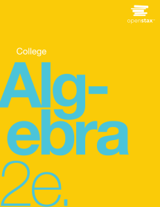 College Algebra 2e Textbook