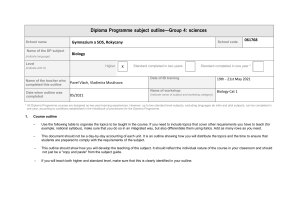 Biology HL Outline
