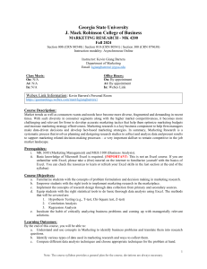 MK4200 Marketing Research Syllabus Fall 2024 (Asynchronous Online)