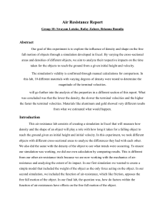 Air Resistance Report: Density & Shape Impact