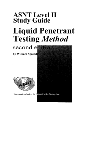 ASNT Level II Liquid Penetrant Testing Study Guide