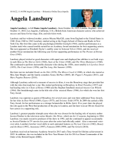 Angela Lansbury Biography