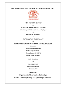 Hospital Management System Project Report