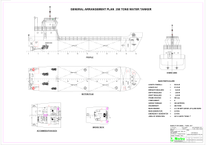 GENERAL ARRANGEMENT PLAN 250 KL WATER BARGE