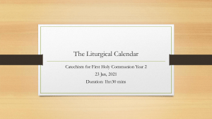 The Liturgical Calendar