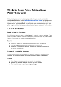 Why Is My Canon Printer Printing Blank Pages