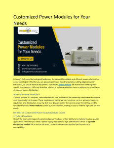 Customized Power Modules for Your Needs