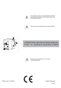 Metering Pump - H Series O&M Manual