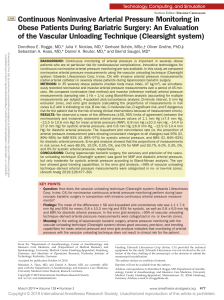 Noninvasive BP Monitoring in Bariatric Surgery