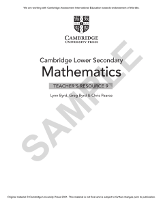 Cambridge Lower Secondary Math Teacher's Resource 9