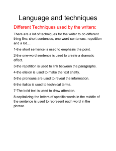 Language and Writing Techniques