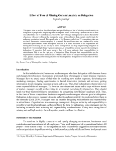 Effect of Fear of Missing Out and Anxiety on Delegation