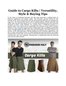 Guide to Cargo Kilts  | Versatility, Style & Buying Tips