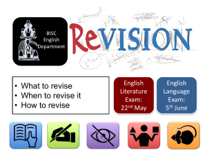 English Revision Timetable: Language & Literature Exams