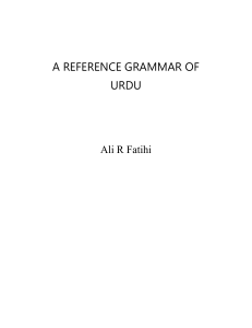 A REFERENCE GRAMMAR OF URDU