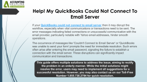 What to do when QuickBooks Could Not Connect To Email Server: A Troubleshooting Guide