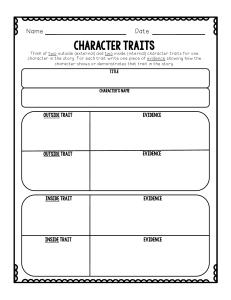 Character Trait Analysis Worksheet