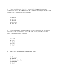 FIN 311 Exam 2 - Practice Test 1