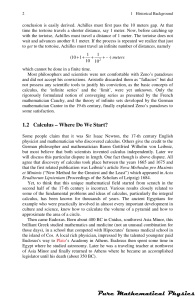 History of Calculus: Zeno, Eudoxus, Archimedes