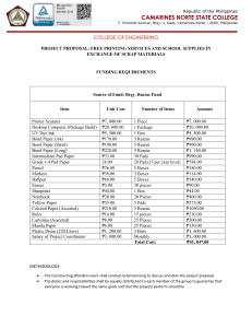 Free Printing & Supplies Project Proposal