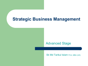 Strategic Business Management: Advanced Stage Presentation