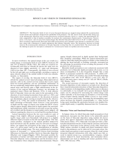 Binocular vision in theropod dinosaurs