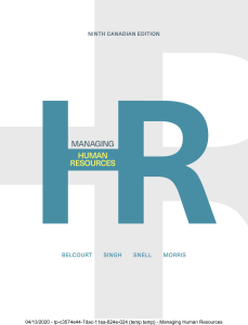 Managing Human Resources - Ninth Canadian Edition