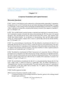 Corporate Tax Solution Manual: Formations & Capital Structure