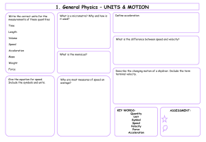 Physics Worksheet: Units & Motion