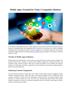 Mobile Apps Essential for Today's Competitive Business