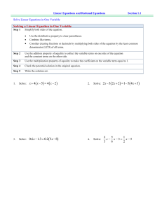 Math1050 LEC 1.1 Linear Rational Equations