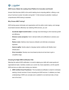 AWS Course Master the Leading Cloud Platform for Innovation and Growth