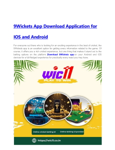 9Wickets App Download Application for IOS and Android