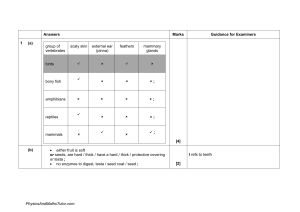 Biology Exam Paper: Vertebrates, Arthropods, Plants