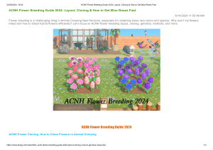 ACNH Flower Breeding Guide 2024  Layout, Cloning & How to Get Blue Roses Fast