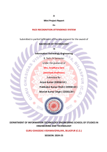 Face Recognition Attendance System Project Report