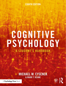 Cognitive Psychology  A Student's Handbook